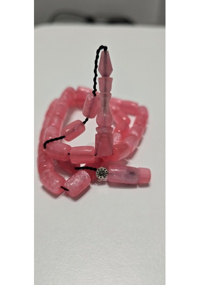 Sistem Püskül Pembe Sentetik Opal Tesbih