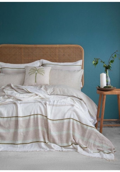 Apricitas Home Pamuklu Yatak Örtüsü Calı Olive