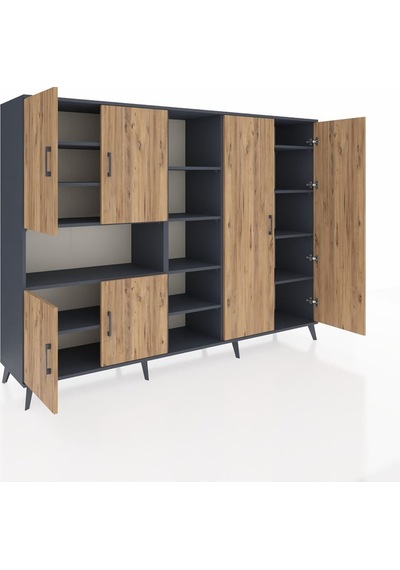 Hyperion Dolap 13 Raflı 6 Kapaklı 220x44x163 Antrasit-çam/antrasi Antrasit-çam/antrasit Hyperion Dolap 13 Raflı 6 Kapaklı 220x44x163 Antrasit-çam/antrasi Antrasit-çam/antrasit