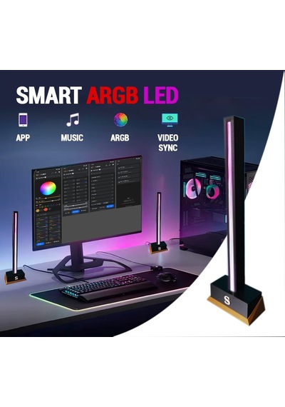 Argb Akıllı Masaüstü Ambiyans Led Wifi Kontrollü, Alexa Ve Google Asistan Uyumlu Çok Renkli