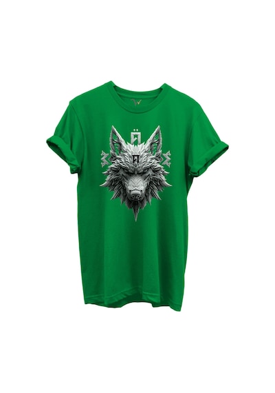 Kurt Ve Türk Özel Koleksiyon Serisi-5 Tasarım Baskılı %100 Pamuk T-shirt Yeşil