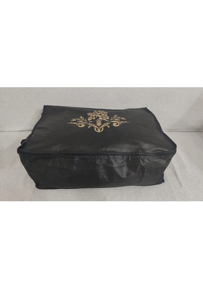 4 Lu Desenli Baza Altı Çekyat Hurç 60 40 22 Cm Siyah