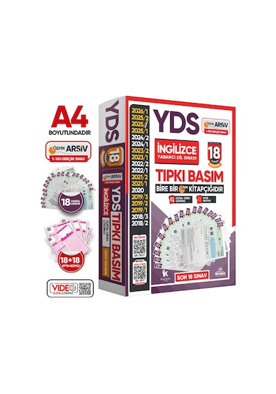 2026 YDS İngilizce ÖSYM Tıpkı Basım Çıkmış Soru 18li Deneme Paketi Video/PDF Çözümlü Türkiye Geneli