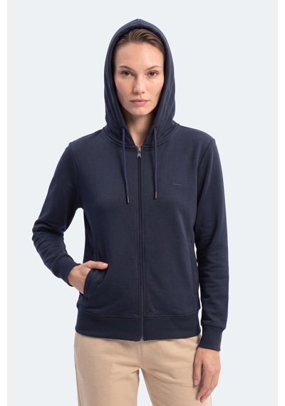 Slazenger Kıron I Kadın Kapüşonlu Lacivert Sweatshırt