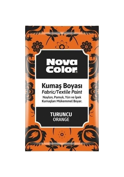 Nova Color Toz Kumaş Boyası Turuncu - 4 Adet Ve 1 Adet Sabitleyici Diğer