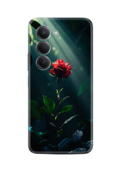 Xiaomi Redmi 15 Kılıf Limited Resimli Kırmızı Gül 227