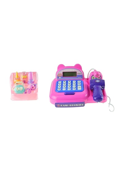 Eğitici Pembe Oyuncak Yazar Kasa - Dijital Ekranlı, Sesli Ve Mikrofonlu Market Kasası Seti 3+ Yaş