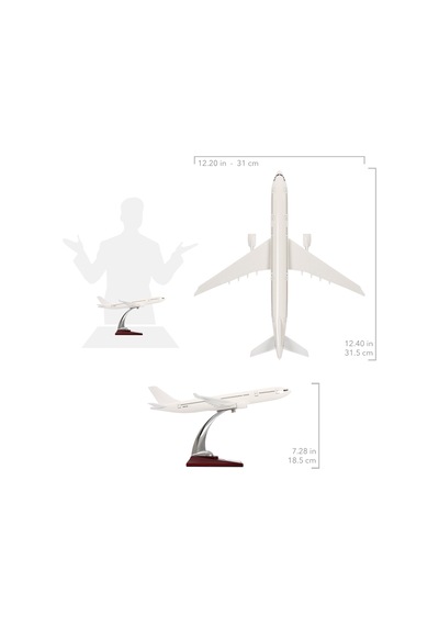 Zekupp Airbus A330-300 Model Uçak Beyaz Renkli Uçak Maketi