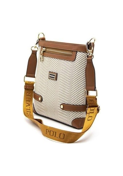 Silver Polo Sp1120 Kadın Çapraz Çanta Hasır Bej-taba