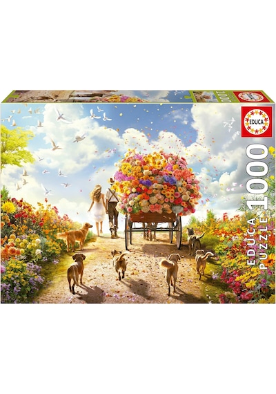 Educa 1000 Parçalık Çiçek Taşıyan Araba - 19921 - Carrying Flowers