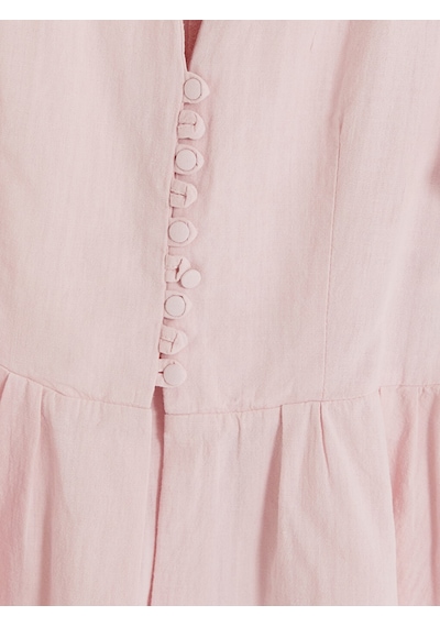 Lcw Comfort Pembe V Yaka %100 Pamuklu Peplum Bluz