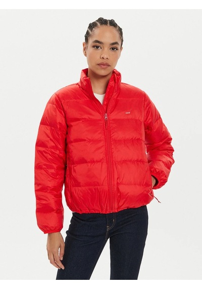 Levi's Oversize Kısa Şişme Kadın Mont - Günlük Minimalist Kırmızı