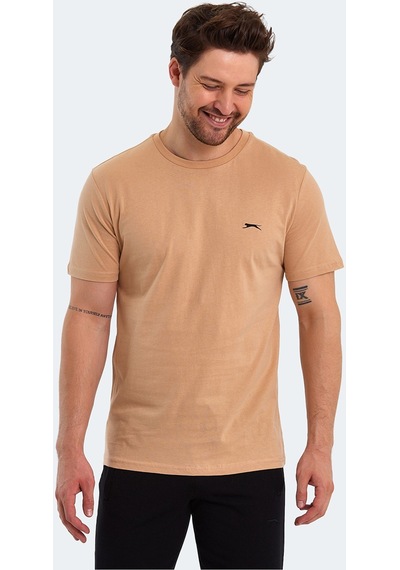 Slazenger PAINT I Erkek Baskılı Bej Tişört