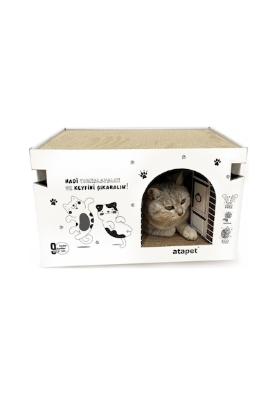 Karton Kedi Tırmalama Ve Dinlenme Evi