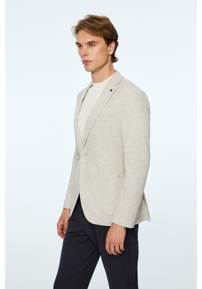 Morven Erkek Gri Örme Trend Çizgili Slim Fit Mono Yaka Ceket 26ms002013100 Gri Morven Erkek Gri Örme Trend Çizgili Slim Fit Mono Yaka Ceket 26ms002013100 Gri