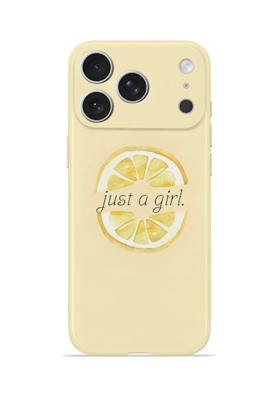 Apple iPhone Uyumlu 17 Pro Max Vorian İnce Kamera Korumalı Mika Kılıf Just A Girl Lemon Just A Girl Lemon Mika