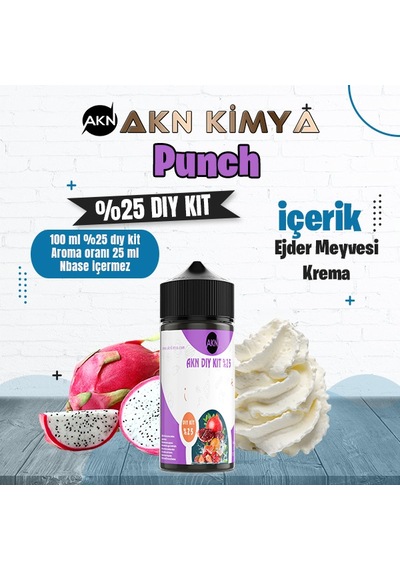Punch Yoğun Dıy Kit Ejder Meyvesi Krema Gıda Aroması %25 Oranda Aroma İçerir Hazır Değildir 100 Ml