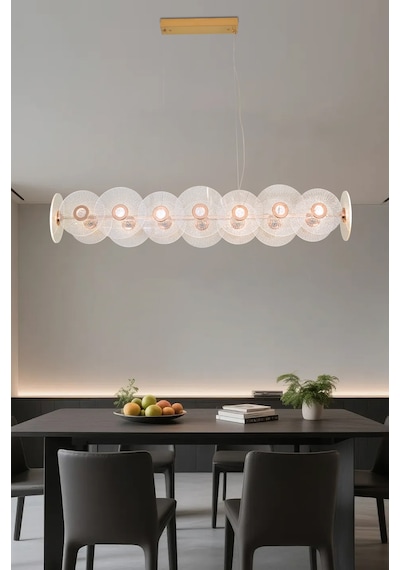 Vetro 18'li Sıralı Led Salon Avize Gold