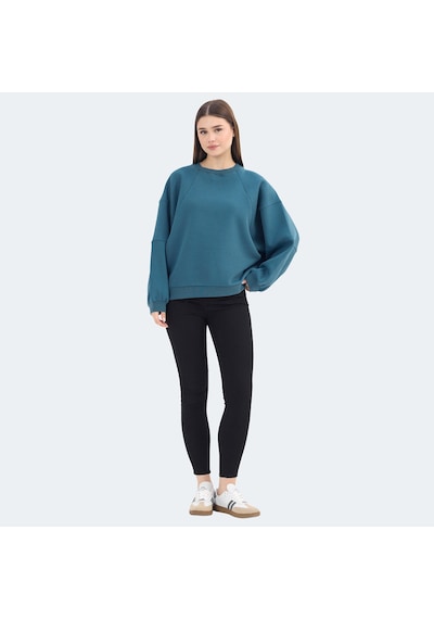 Slazenger VIA Kadın Oversıze Petrol Sweatshirt