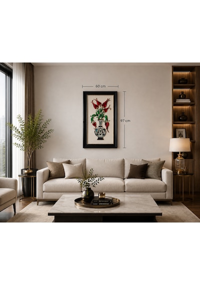 Vazoda Laleler Filografi Tablo 60x97 Cm