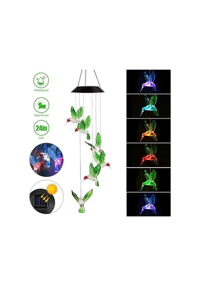 Kuş Figürlü Solar Güneş Enerjili Renk Geçişli Sarkıt Bahçe Balkon Ve Veranda Aydınlatması