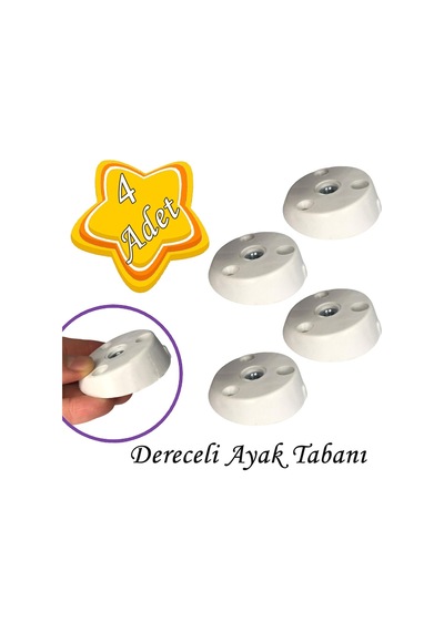 4 Adet Dereceli Ayak Tabanı Beyaz Mobilya Masa Sehpa Ayağı Bağlantı Aparatı Açılı Plastik