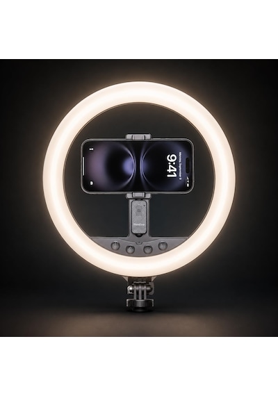 Ayrex 10 İnç Ring Light Tripodlu 3 Renk Bluetooth 5.2 2.1 M Np-l20s