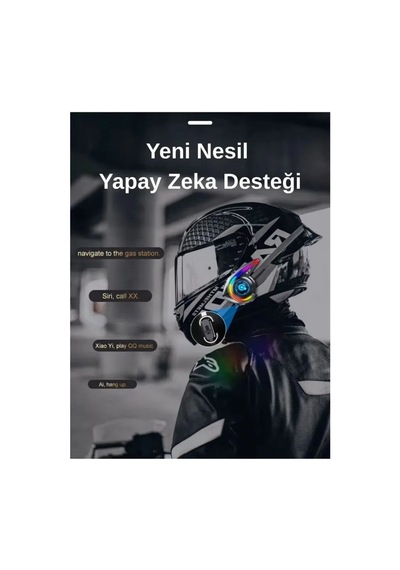 Jenerik Y21 Rgb Işık Efektli Intercom Bluetooth Motosiklet Kask Kulaklığı Intercom Kulaklık