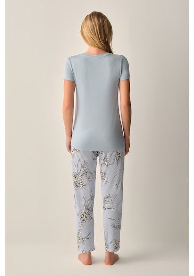 Suwen Mina Pijama Takımı Sh26639660348 Mavi
