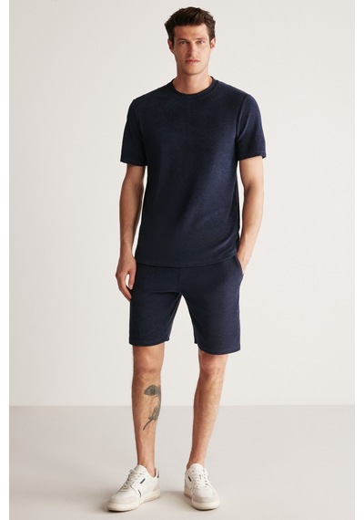 Grımelange Javed Erkek Havlu Regular Lacivert T-shirt