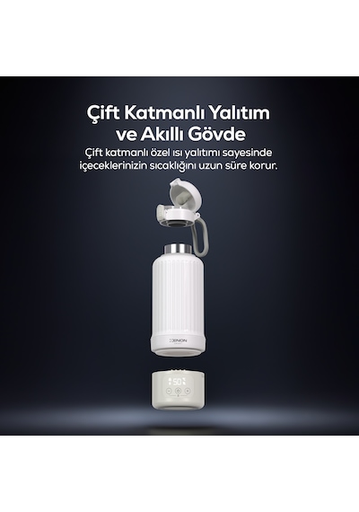Xenon Smart Taşınabilir Su Isıtıcı Modüler Bataryalı, 500 Ml, Paslanmaz Çelik, Sıcaklık Ayarlı, Mama Ve Süt Isıtıcı X1004
