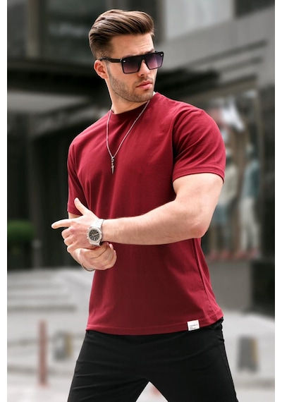 Madmext Bordo Regular Fit Basic Erkek Tişört 6131-bordo Bordo
