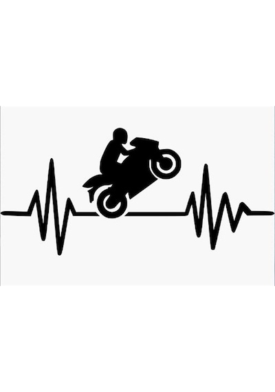 Motorcu Kalp Ritmi Sticker