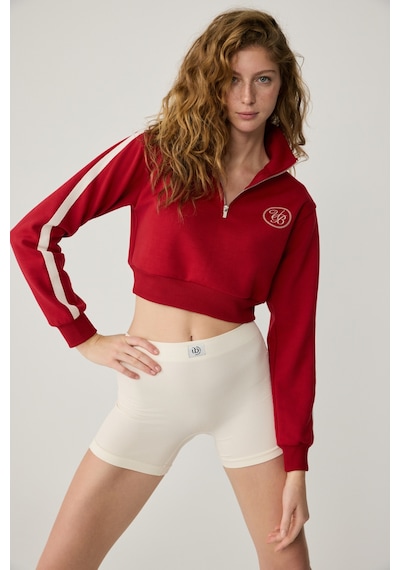 Urban Beat Helena Kadın Dik Yakalı Fermuarlı Küçük Baskı Motifli Crop Kırmızı Sweatshirt Kırmızı Urban Beat Helena Kadın Dik Yakalı Fermuarlı Küçük Baskı Motifli Crop Kırmızı Sweatshirt Kırmızı