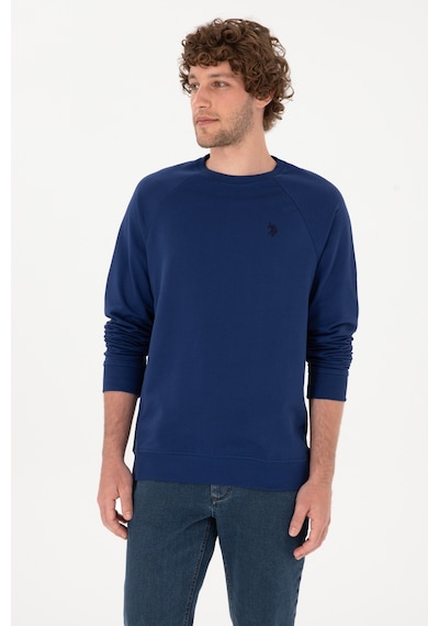 U.S. Polo Assn. Erkek Regular Fit Bisiklet Yaka İndigo İnce Basic Sweatshirt 50313752-VR028