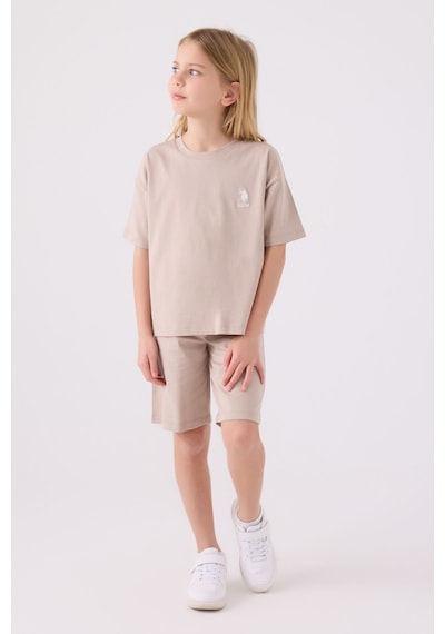 U.S. Polo Assn. U.s. Polo Assn Kız Çocuk Krem Bermuda Takım 5274-43858 Krem