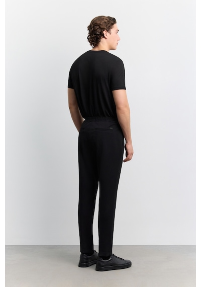 Avva Erkek Siyah Klasik Bel Viskon Karışımlı Interlok Relaxed Fit Pantolon A62y3009