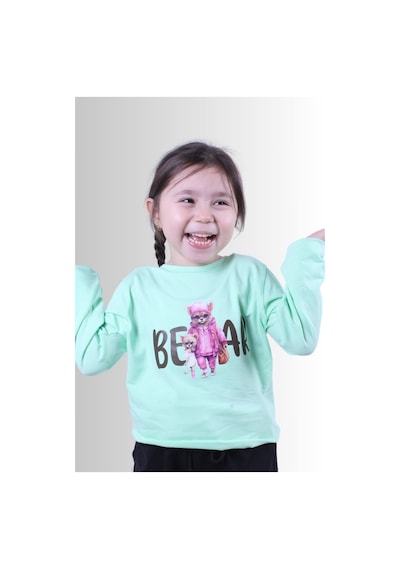 Panios Kids Kız Çocuk Baskılı T-shirt Yeşil1 Yeşil