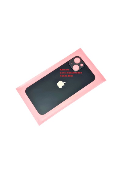 Tkgz Apple Uyumlu iPhone 13 Arka Kapak Cam Siyah