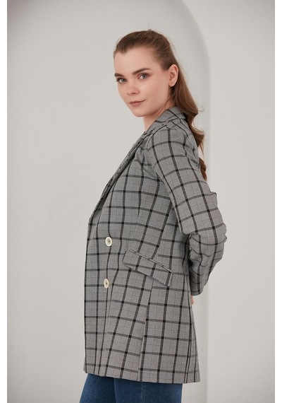 Alexander Gardi Alexandergardı Ekoseli Blazer Ceket (B22-20401)