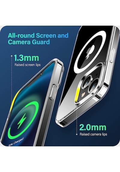 Apple Uyumlu iPhone 13 Mini Kılıf Magsafe Magnetic Crystal - Şeffaf