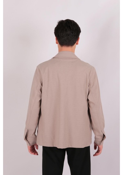 Twın Lıon Twin Lıon 1033 Slimfit Dış Gömlek Mont Bej