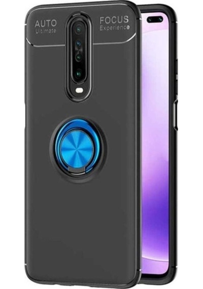 Xiaomi Redmi K30 Kılıf Zore Ravel Silikon Kapak Siyah-Mavi