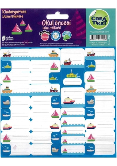 Creaworld Tiket Okul Etiketi Sevimli Yaratıklar 3 LÜ 1003-12-LI-PKT