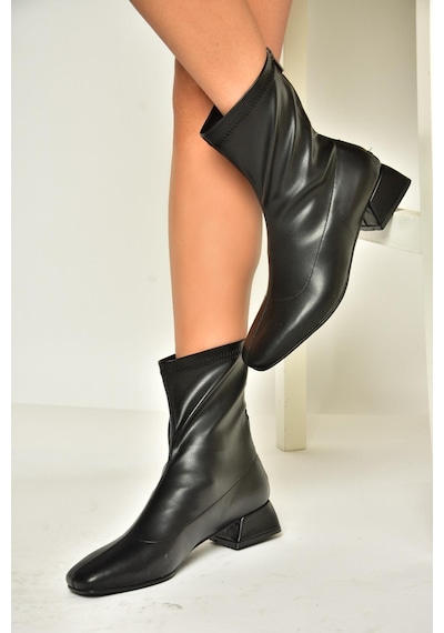 Fox Shoes T642749009 Siyah Streç Kadın Bot Siyah