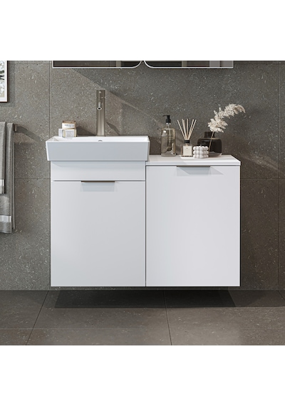 Dubai Kapaklı Ve Sepetli 92.2 Cm Mdflam Banyo Dolabı, Lavabolu Banyo Alt Dolabı Beyaz Dubai Kapaklı Ve Sepetli 92.2 Cm Mdflam Banyo Dolabı, Lavabolu Banyo Alt Dolabı Beyaz