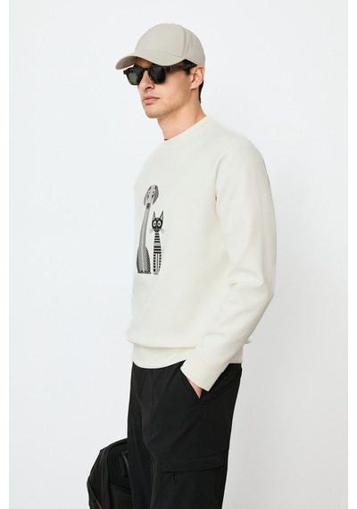 Lufian Alfred Erkek Sweatshirt Kırık Beyaz Kırık Beyaz 112030203100510