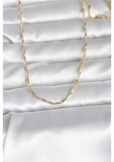 Cm 14k Gold Renk İnce Ataç Zincir Model 60 Cm Kadın Kolye Altın - Beyaz
