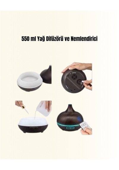 7 Renkli Led Ultrasonik Nemlendirici 550 Ml