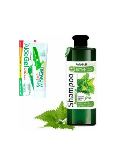 Farmasi Botanics Isırgan Özlü Parlaklık Veren Şampuan 500 ML + Aloe Veralı Diş Macunu